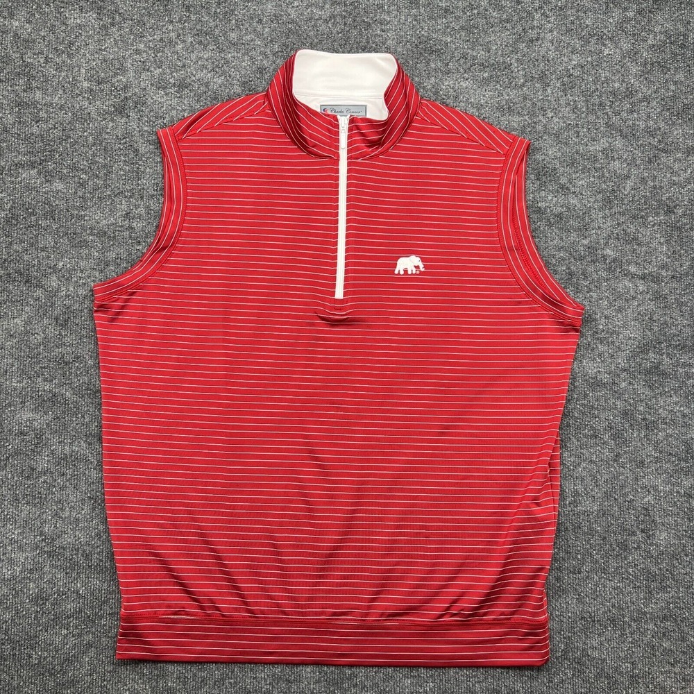 Charles Connor Vest XL 1/4 Zip Pullover Alabama Crimson Bentley Elephant